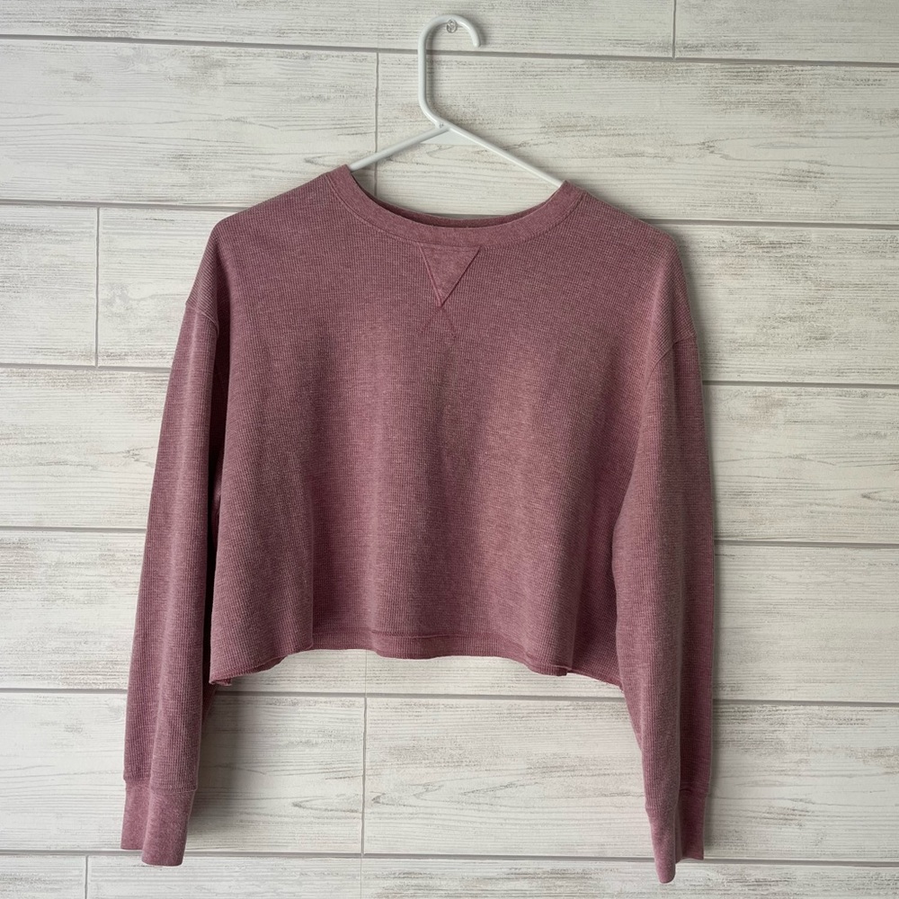 Cropped Mauve Knit Sweater